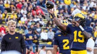 Bryce Underwood TD pass: Michigan football QB has first of many
