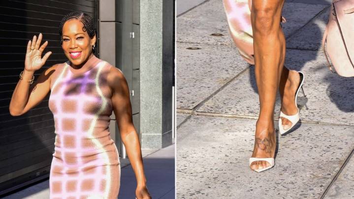 Regina King’s Croc-Print Zanotti Mules Join Summer’s White Shoe Streak