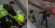 (Video) Ciudadano convirtió estación de Transmilenio en ring de boxeo: agredió al policía que evitó que se colara