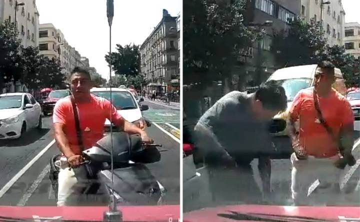 VIDEO: Motociclista imprudente choca con taxi y todavía noquea al ruletero ¿y las autoridades?