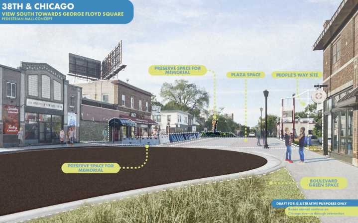City of Minneapolis unveils renderings for George Floyd Square pedestrian mall