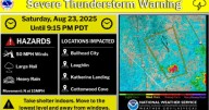 Severe thunderstorm warning issued for Saturday night: Areas to watch for
