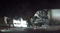 VIDEO: 2 escape injury when semi catches fire on I