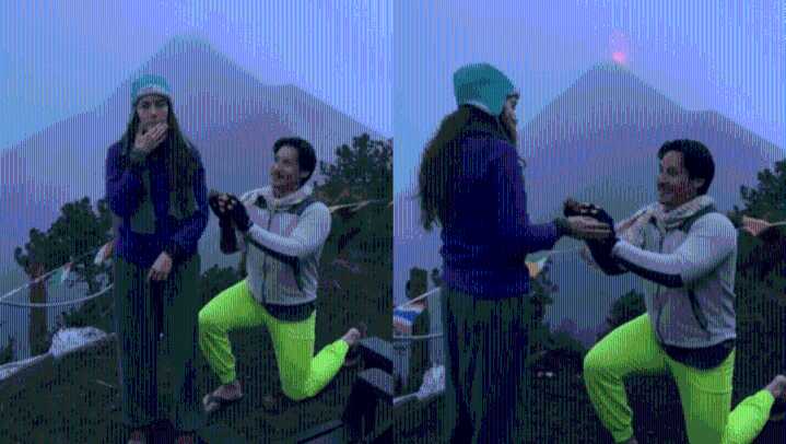 Volcán en Guatemala entra en erupción en plena propuesta de matrimonio: VÍDEO