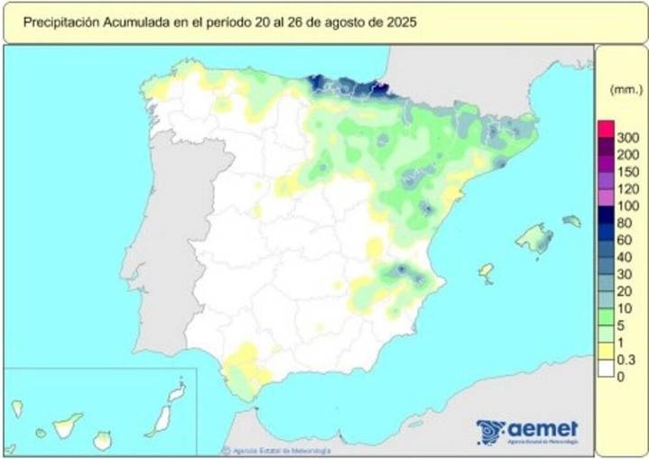 Las lluvias acumuladas están por encima de su valor normal
