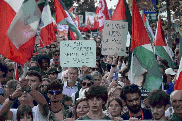 En el Festival de Venecia denuncian el “genocidio” de Israel contra el pueblo de Gaza