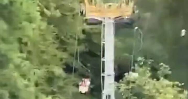 Chairlift passengers scream for help after being left dangling above trees in tourist horror