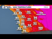 Hot temperatures will continue into the weekend, with monsoonal moisture