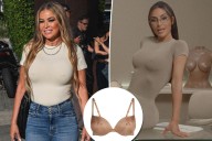Carmen Electra wears Kim Kardashian's Skims pierced nipple bra