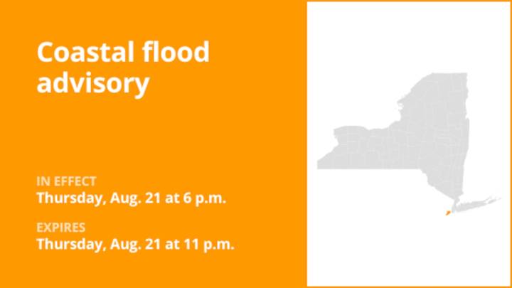 NYC weather: Coastal flood advisory for Staten Island for Thursday