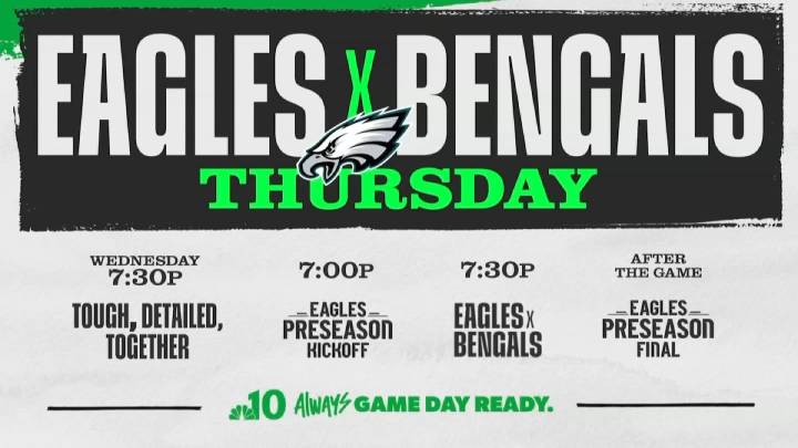 How to watch Eagles vs. Bengals on NBC10