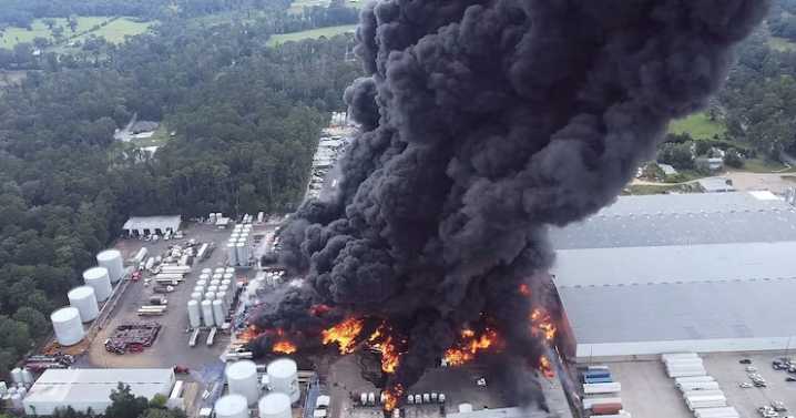 Mandatory evacuation remains as fire from Louisiana plant explosion continues to burn