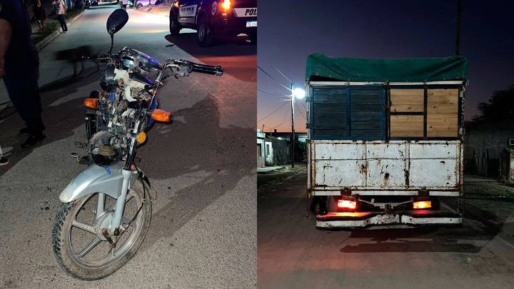 Añatuya: madre e hijo lesionados tras choque de moto y camioneta