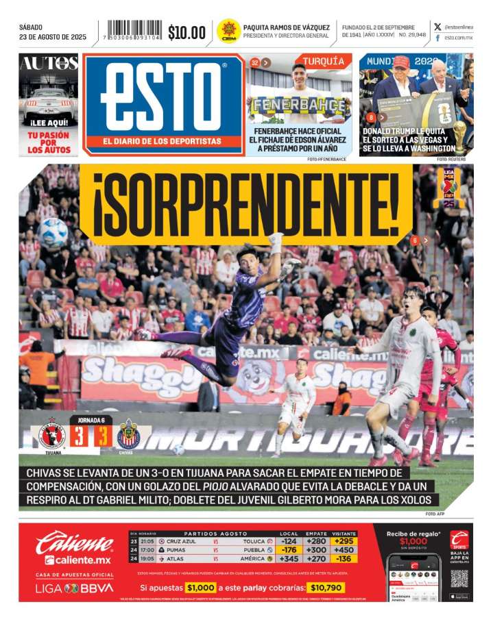 La portada 23 de agosto del 2025