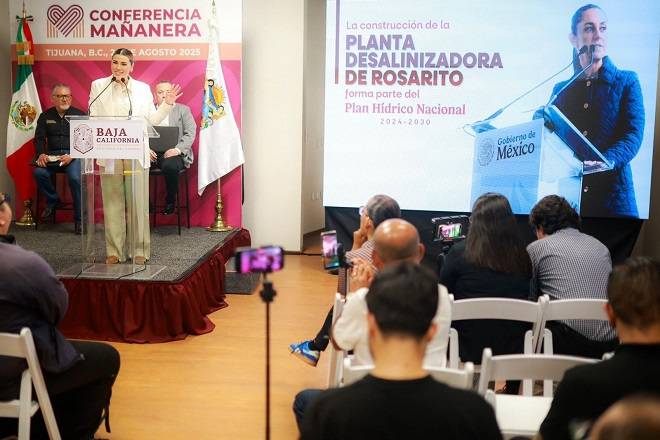 Anuncia gobernadora arranque de construcción de desaladora de Rosarito 