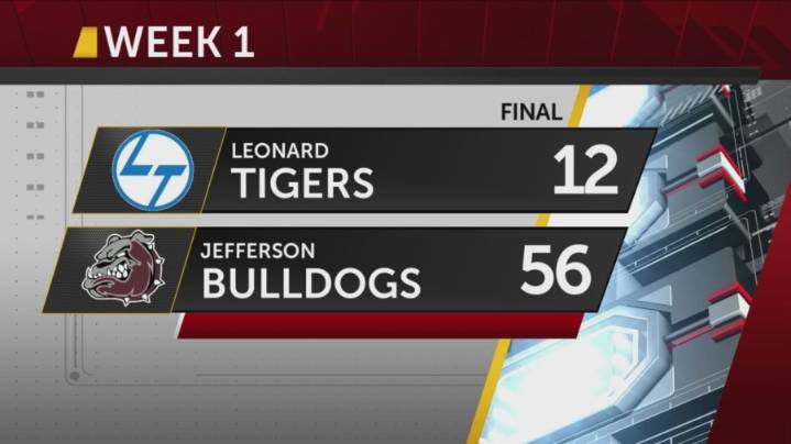 Jefferson Bulldogs set the tone with 56-12 victory over Leonard Tigers