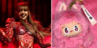 Lisa Wears Custom Fuzzy Pink Labubu Crop Top and Miniskirt at Deadline World Tour