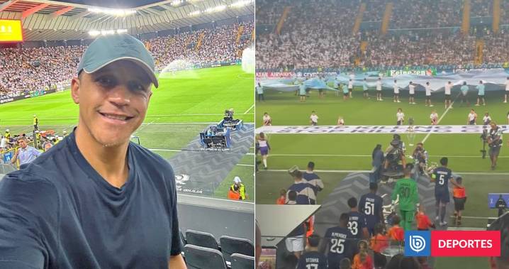 Alexis Sánchez vuelve a un estadio... como hincha: presenció Supercopa europea con ’guiño’ al Udinese