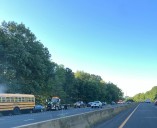 Vehicle collides with Chicopee Public School bus on I