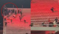 Impactante: El momento en que hinchas de Independiente ingresan a la tribuna de Universidad de Chile