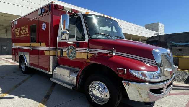 Pedestrian hospitalized after being hit by Orange County ambulance
