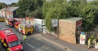 Police cordon off Nottingham road after fire engines called to blaze in derelict building