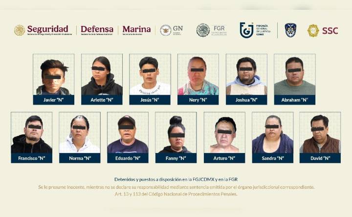 ¿Quiénes son los 13 detenidos, señalados de quitarles la vida a colaboradores de Clara Brugada?