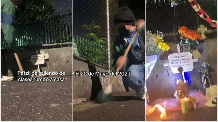 ‘El limpiatumbas’: el joven de TikTok que rescata del olvido a los altares en la calle