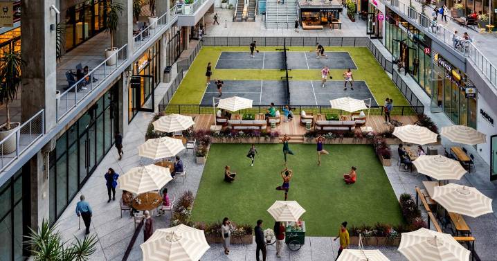 Macy's is out in DTLA. Coming in? A chic social club with pickleball and cold plunges