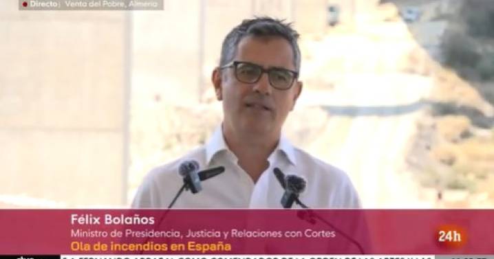 Bolaños presume de un Gobierno «al pie del cañón» pese a la ausencia de los ministros en los incendios
