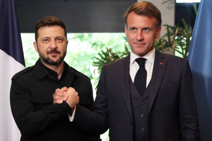 Ukraine's future cannot be decided without Ukrainians, France's Macron says