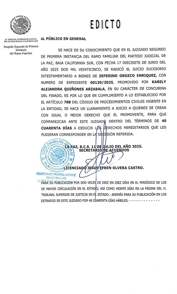 Edicto 00130/2025