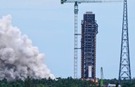 China conducts first seven-engine static fire test for moon rocket