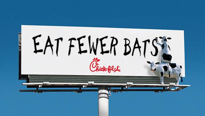 Chick-Fil-A Temporarily Changes Slogan To 'Eat Fewer Bats'