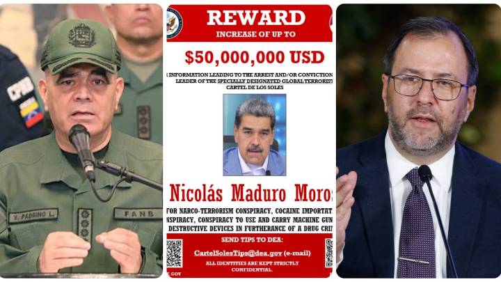 Régimen venezolano estalla tras aumento de recompensa por el arresto de Nicolás Maduro,  la califica de “patética”