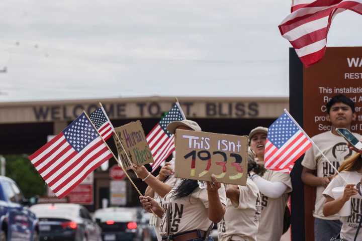 Opening of new migrant detention center in Texas met with protests
