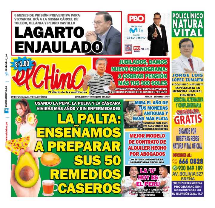 Portada Diario El Chino (14/08/2025)