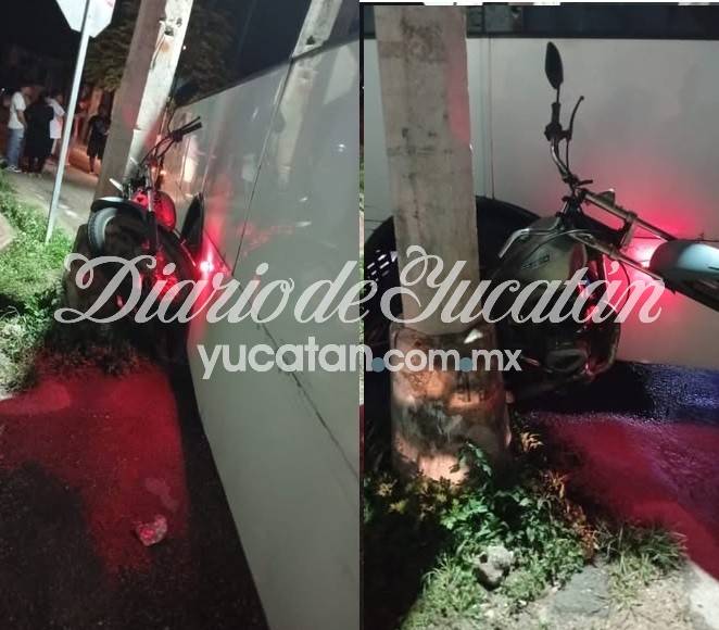 Camión de transporte de personal aplasta una motocicleta en Ekmul