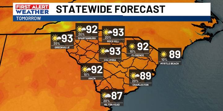 Drier conditions arrive to the Midlands Sunday