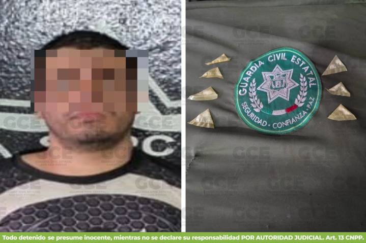 Detienen a hombre en Cedral por posesión de droga sintética