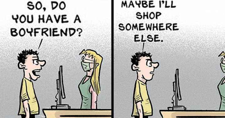 Artist’s 28 Funny Comics That Focus Attention On Everyday Conversations And A Job In Retail