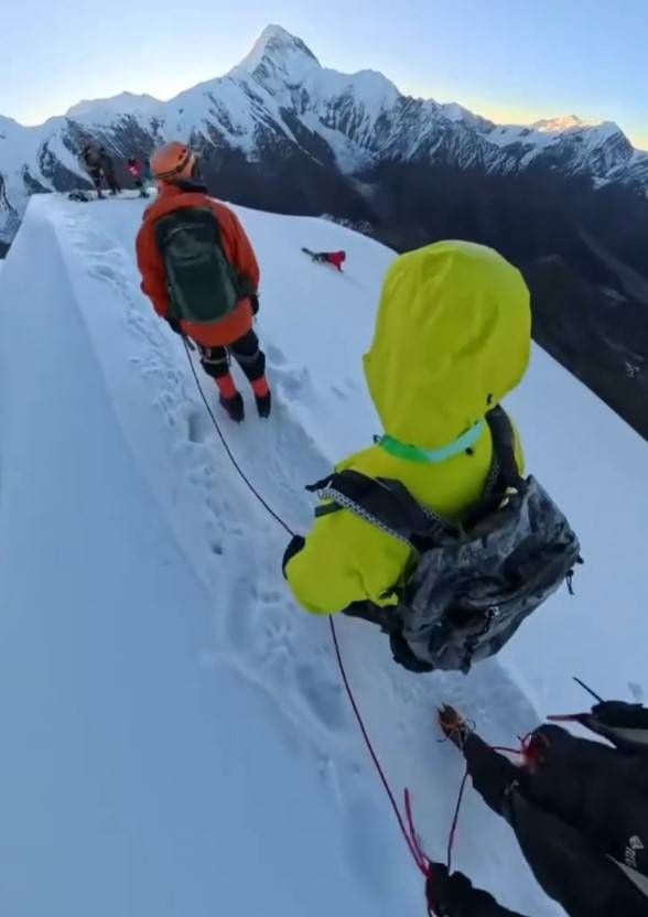 Chilling moment hiker, 31, plunges to his death from 18,000ft mountain after undoing safety rope to take selfie