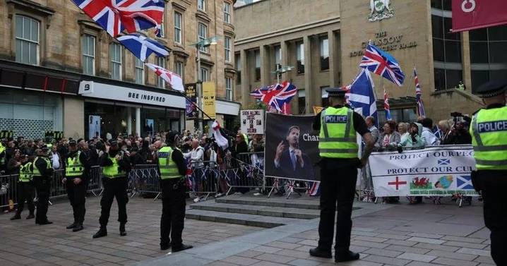 Man arrested after police officer assaulted at Glasgow immigration protest