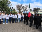 Desfile cívico-militar por la Independencia, celebrado en las calles renovadas de Texcoco