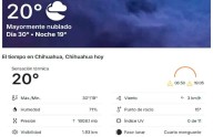 Jueves con máxima de 30 grados centígrados