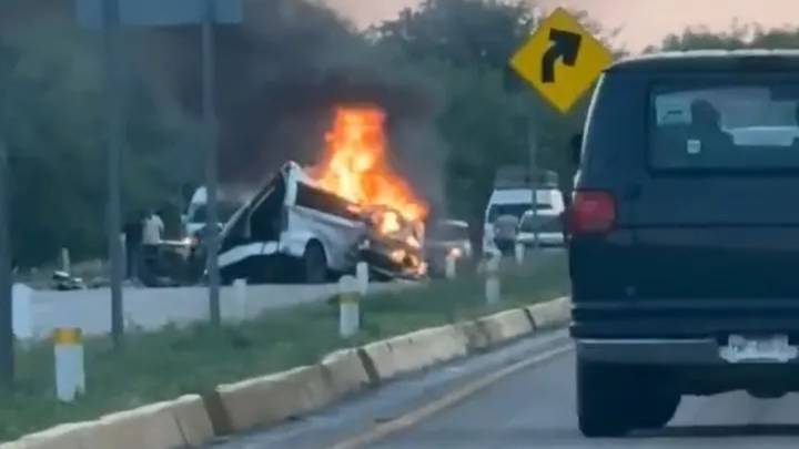 At least 15 killed in horror fireball crash after truck packed with workers smashes into taxi on Mexico motorway