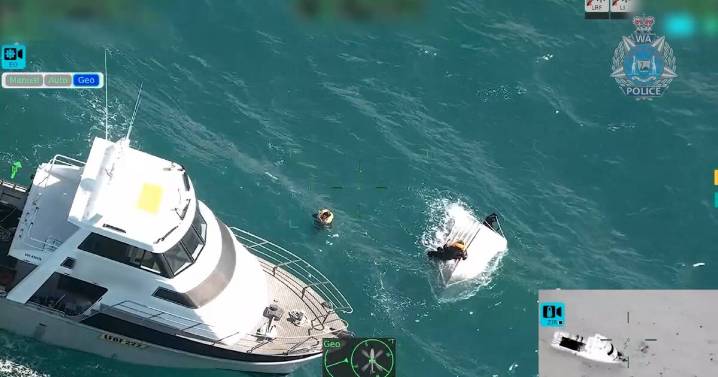 Dramatic rescue off Western Australian coast after boat capsizes