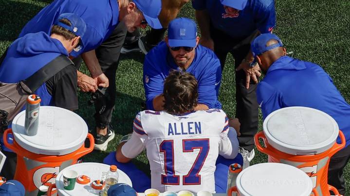 Josh Allen jokes about his bloody nose: 'We could breathe, so it's good'