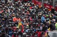 Motociclistas y Taxsitas protagonizan multitudinaria protesta en Bogotá