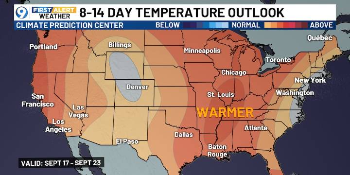 No more fall fronts, warming trend locks in